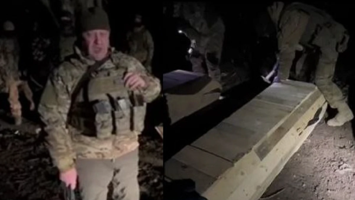 «Они сражались храбро и погибли» Пригожин на фоне заколоченных гробов обратился к украинцам – внутри гробов бойцы ВСУ – видео