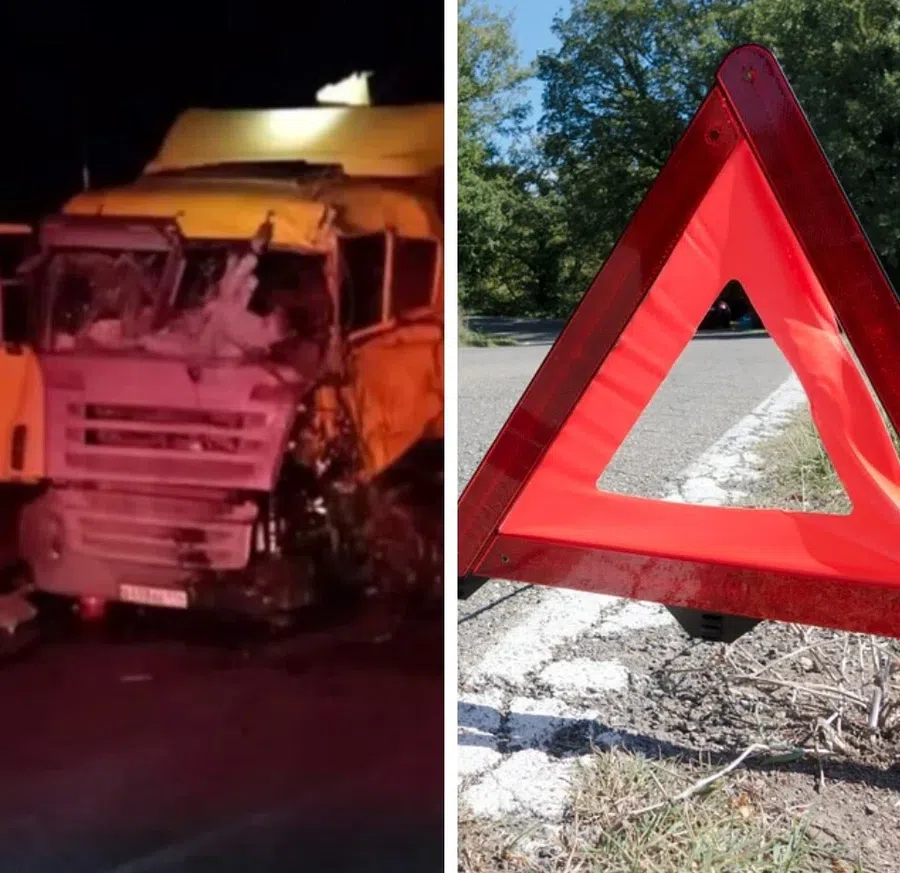 В Убинском районе ночью жестко столкнулись два грузовика Scania. Один дальнобойщик погиб, другой госпитализирован