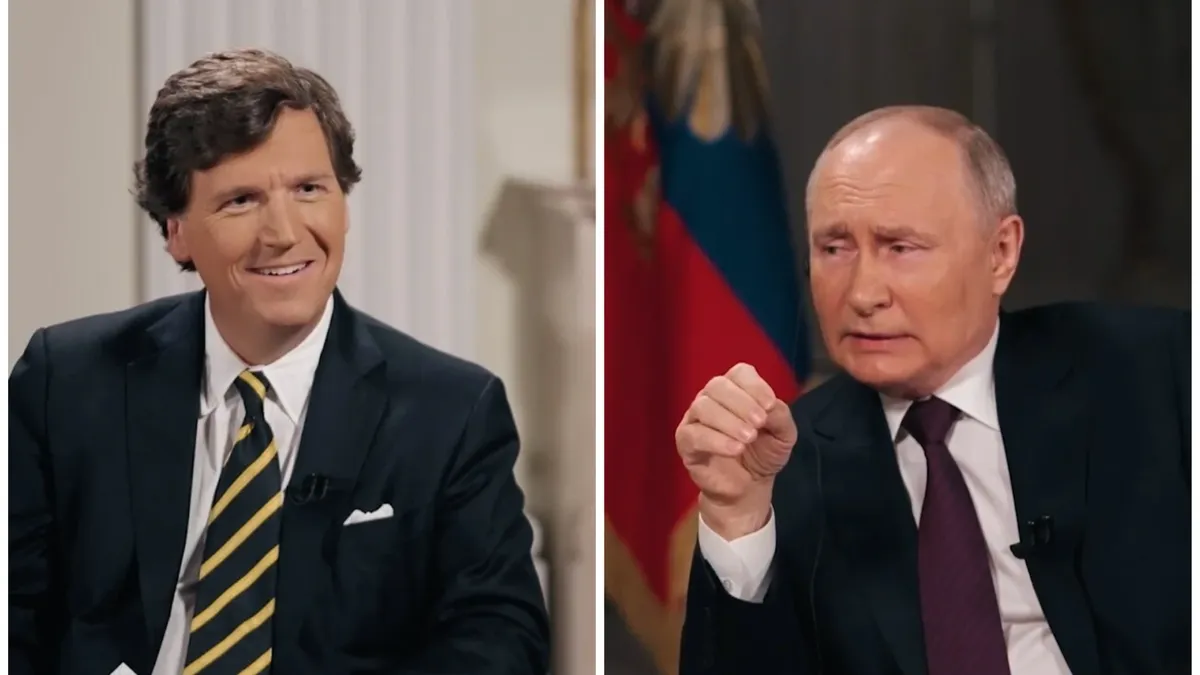 Владимир Путин и Такер Карлсон. Фото: стоп—кадр из интервью | tuckercarlson.com