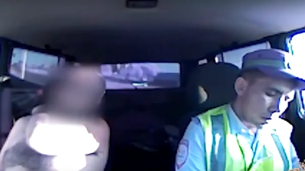 В Чувашии пьяный водитель облил инспектора ДПС бензином и поджег - видео 