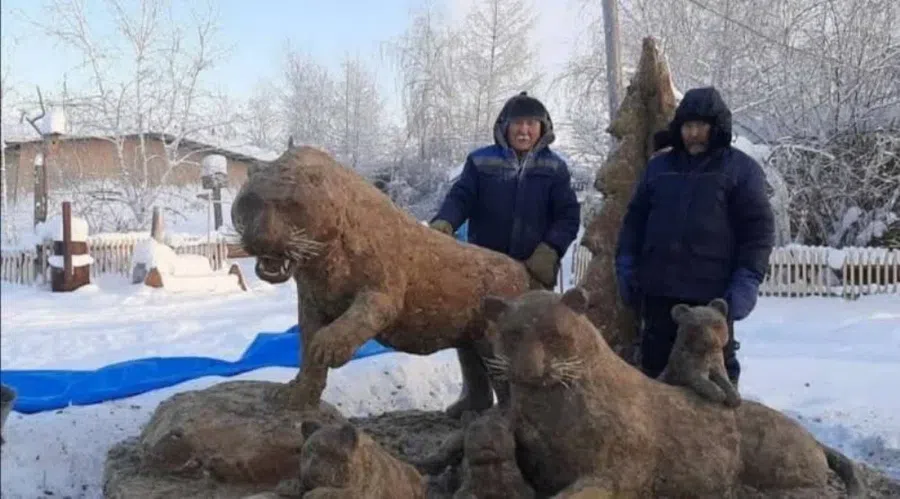 Скульптор с онклогией из Якутии вылепил из навоза символ 2022 года с пожеланиями рожать не менее трех детей