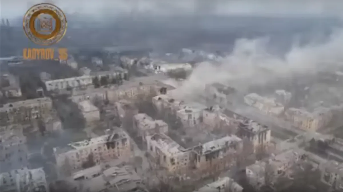 Мариуполь сверху на видео Рамзана Кадырова. Фото: скриншот с видео из телеграм-канала Рамзана Кадырова 