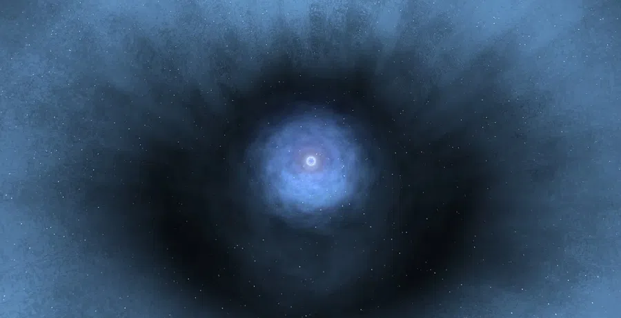 Извержение черной дыры в 16 раз крупнее Полнолуния замечено астрономами в 12 млн световых лет от нас.