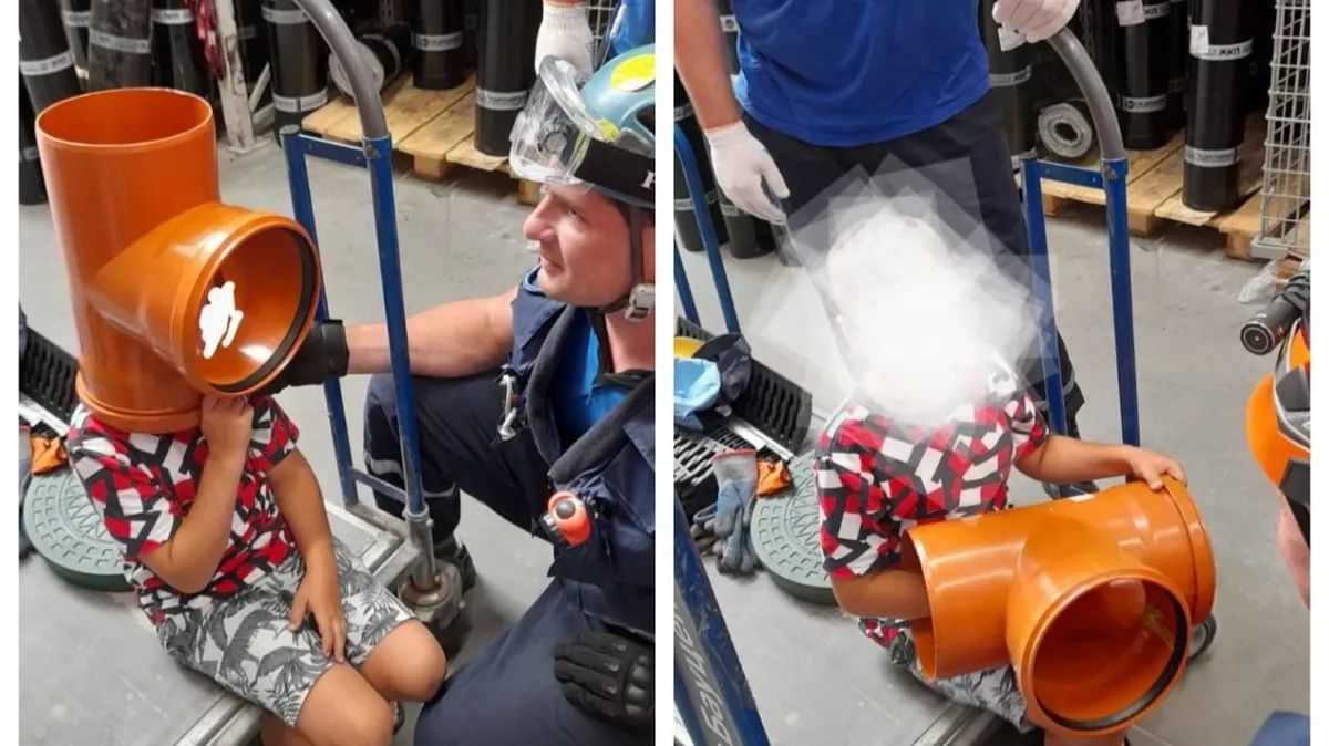 В Новороссийске спасатели спасли в строительном магазине 4-летнего мальчика, который засунул голову в тройник трубы 