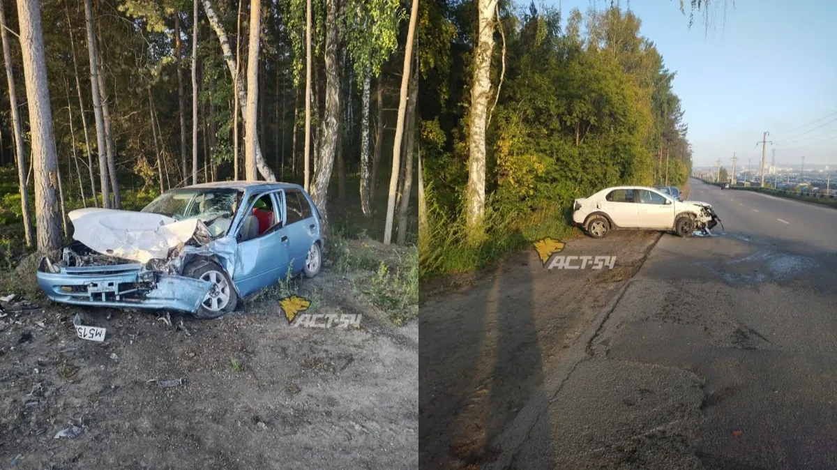 В Первомайском районе Новосибирска лоб в лоб столкнулись два автомобиля — есть пострадавшие