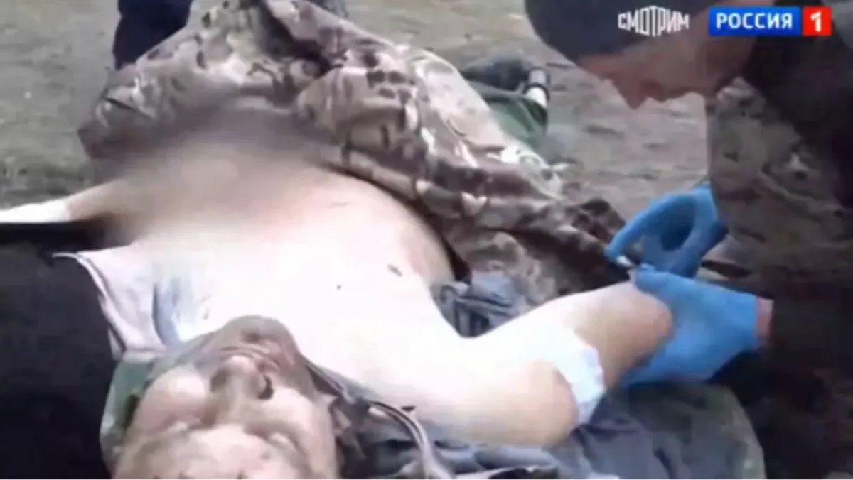 Раненый Борис Максудов. Фото: Россия 1 | кадр из видео