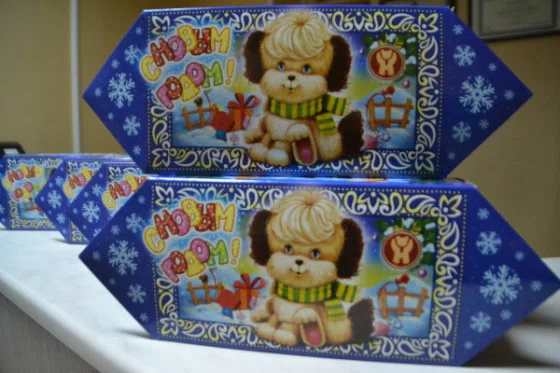 18 наборов шоколадных конфет передали больным детям Константин и Алена Толоконниковы
