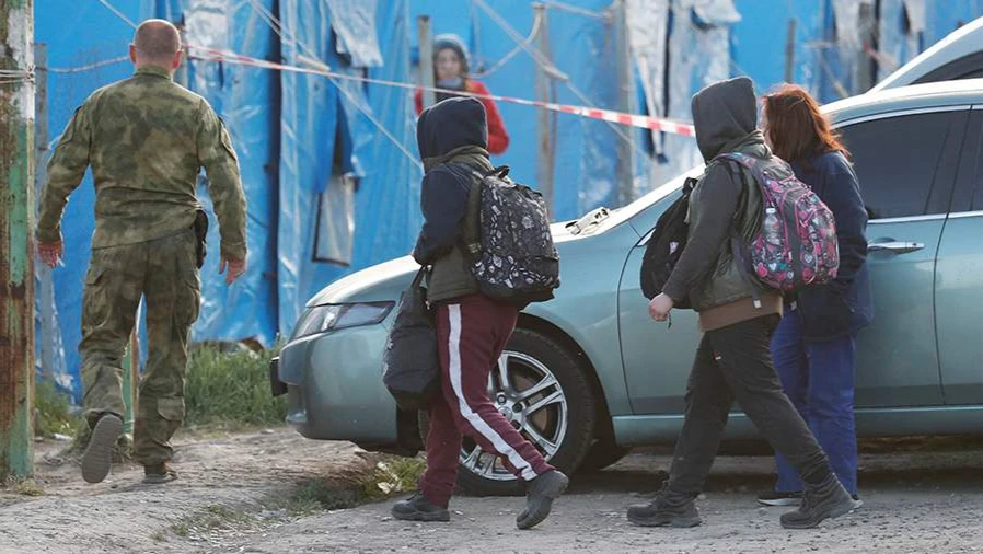 Мирные граждане, эвакуированные с комбината «Азовсталь», источник: vk.com