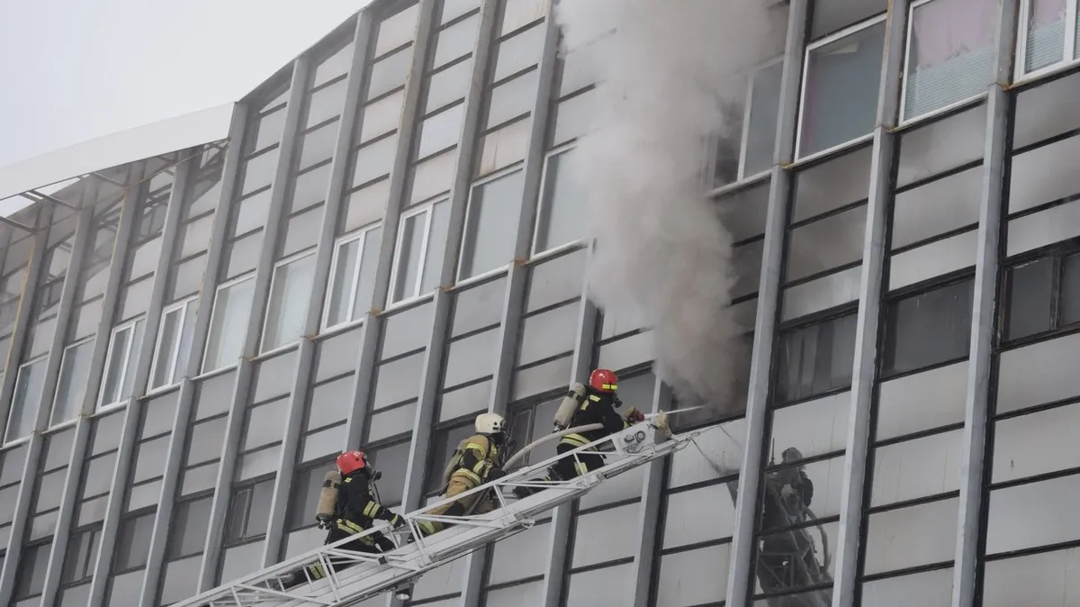 В городе Снежинск Челябинской области загорелся торговый центр — видео