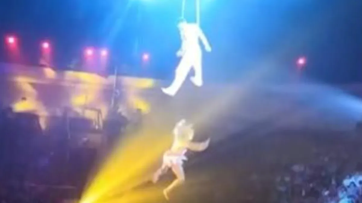 В Омске гимнастка цирка сорвала с пятиметровой высоты - видео