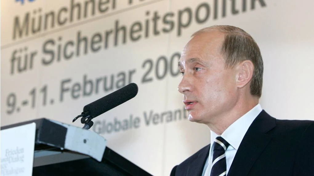 Владимир Путин выступает на Мюнхенской конференции в 2007 году
Фото: © Дмитрий Астахов/ТАСС