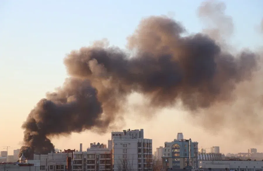 В Киеве утром 25 февраля 2022 раздались взрывы в разных частях города