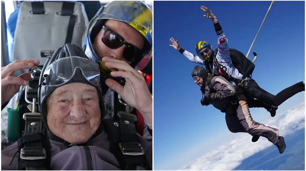 В Швеции 103-летняя женщина прыгнула с парашютом. Рут Линнея Ингегард Ларссон установила мировой рекорд - стала самой старой, прыгнувшей в тандеме из самолета