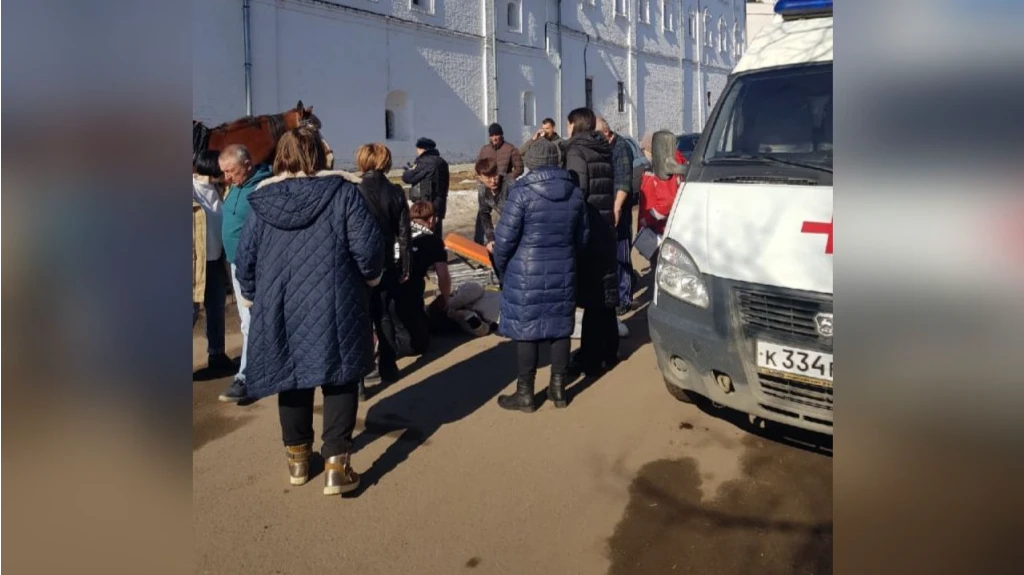 В Суздале лошадь сбросила туристку из Китая. Девушка с сотрясением и переломом таза находится в больнице 