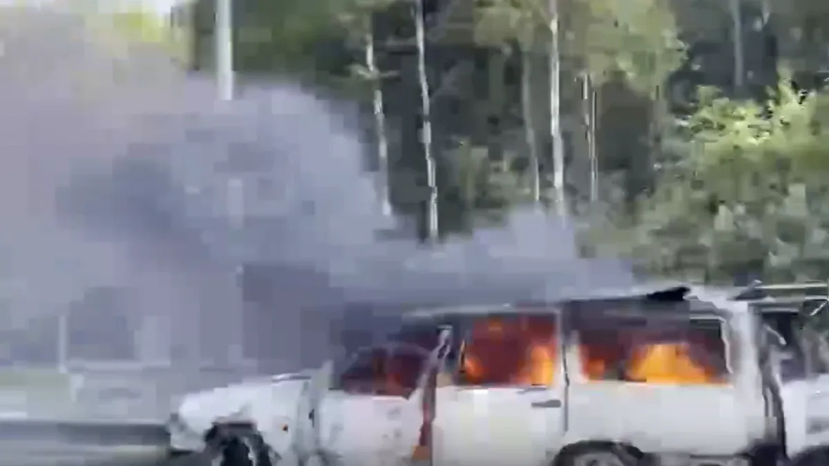 Под Петербургом в автомобиле сгорели двое детей. 7-летнюю девочку и 5-летнего мальчика не успели вытащить из горящего авто - видео